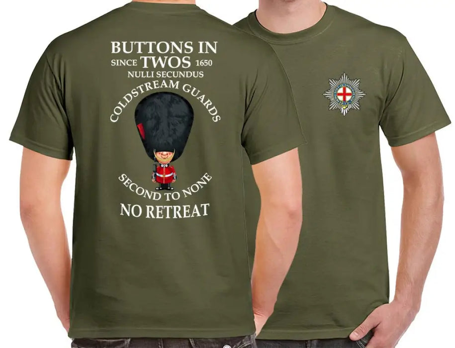COLDSTREAM GUARDS BUTTONS IN TWO'S DOUBLE PRINT T-Shirt