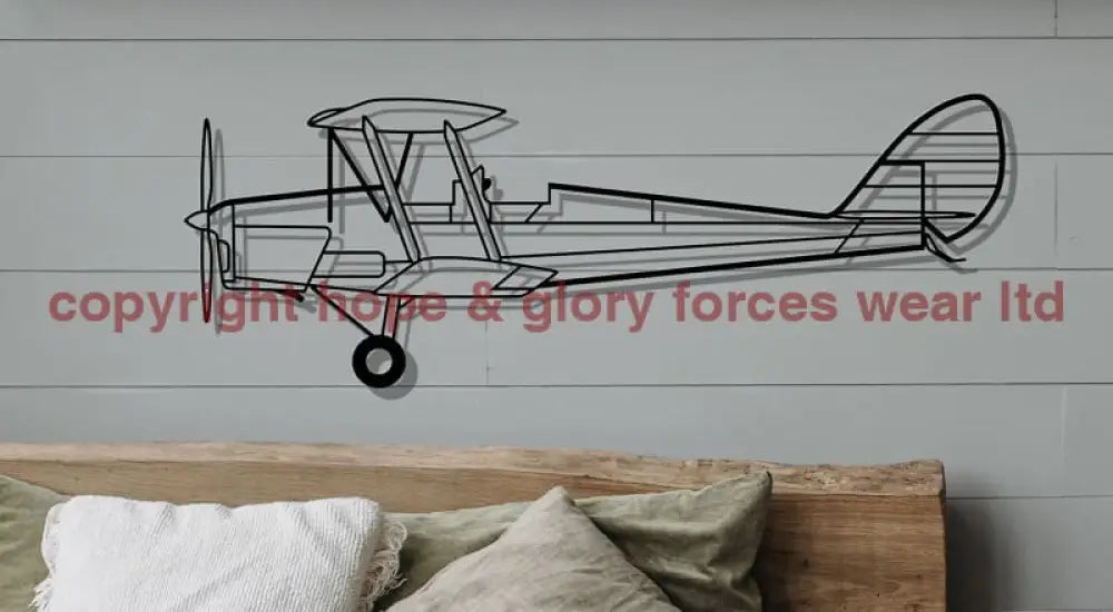 DH.82 Tiger Moth Biplane Metal Wall Art