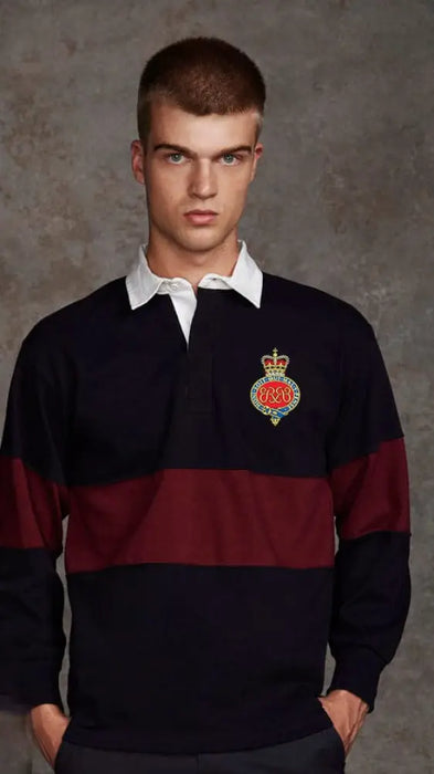 Grenadier Guards Panelled BRB Rugby Shirt Small - 36/38 Inch Chest / Blue-Burgundy-Blue Rugby Shirt