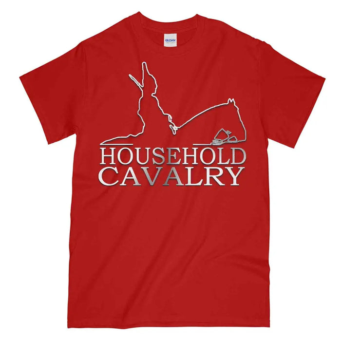 Household Cavalry Horse Guard Printed Polished Metal Affect T-Shirt Small - 34/36’ / Red