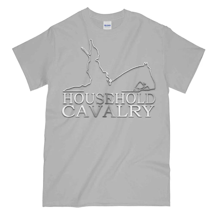 Household Cavalry Horse Guard Printed Polished Metal Affect T-Shirt Small - 34/36’ / Sports Grey