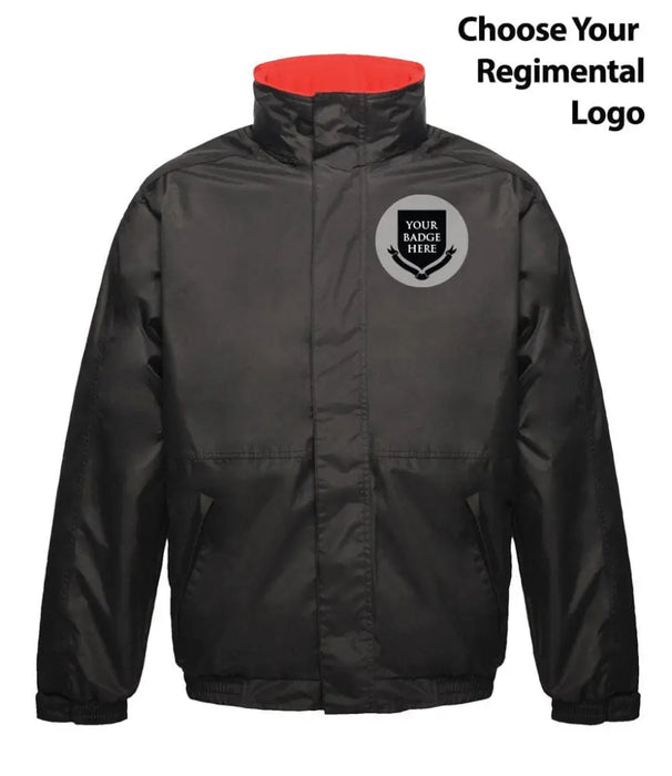 Regimental Regatta Waterproof Insulated Jacket - Choose Your Logo XS - 35/36 Inch Chest / Black/Red Waterproof Jacket
