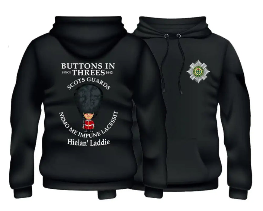 SCOTS GUARDS Buttons In One's Double Side Printed Hoodie