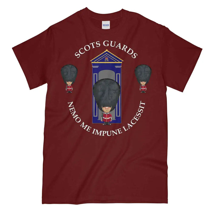 Scots Guards On Sentry Military Printed T-Shirt Small - 34/36’ / Maroon