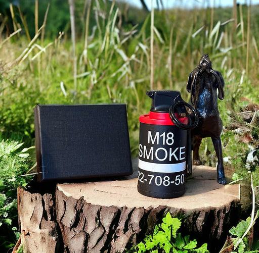 Smoke Grenade Style Gas Refillable Windproof Keyring Lighter