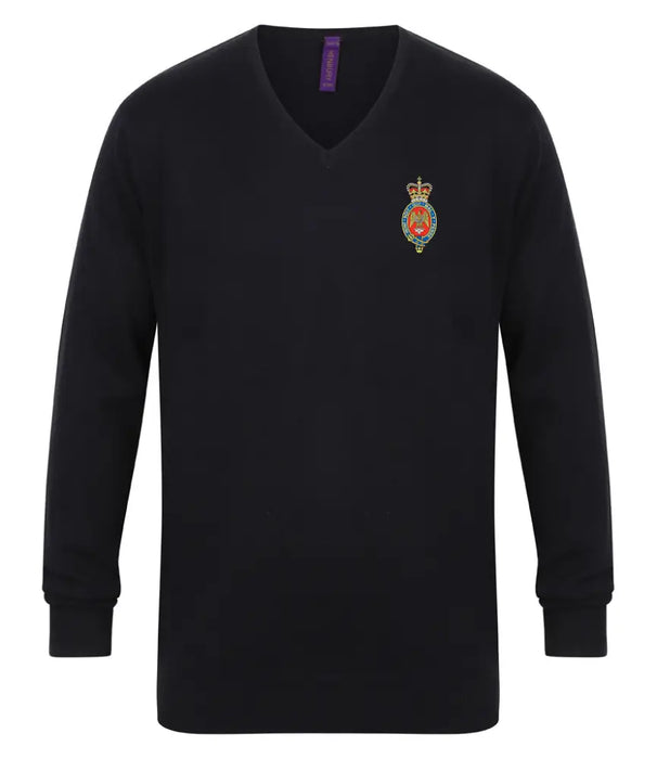V Neck Sweater - The Blues And Royals Lightweight V Neck Sweater
