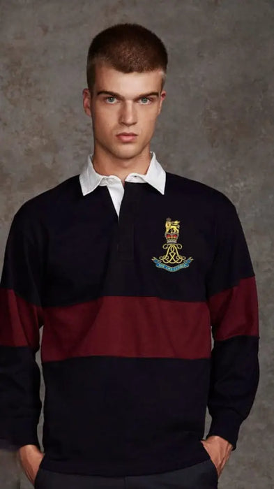 The Life Guards Panelled BRB Rugby Shirt Small - 36/38 Inch Chest / Blue-Burgundy-Blue Rugby Shirt
