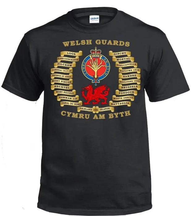 T-Shirt - WELSH GUARDS BATTLE HONOURS PRINTED T-SHIRT