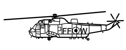 Westland Sea King Helicopter Metal Wall Art Personalised Initials and Roundel - Tell us in Notes Max 3 Letters Military