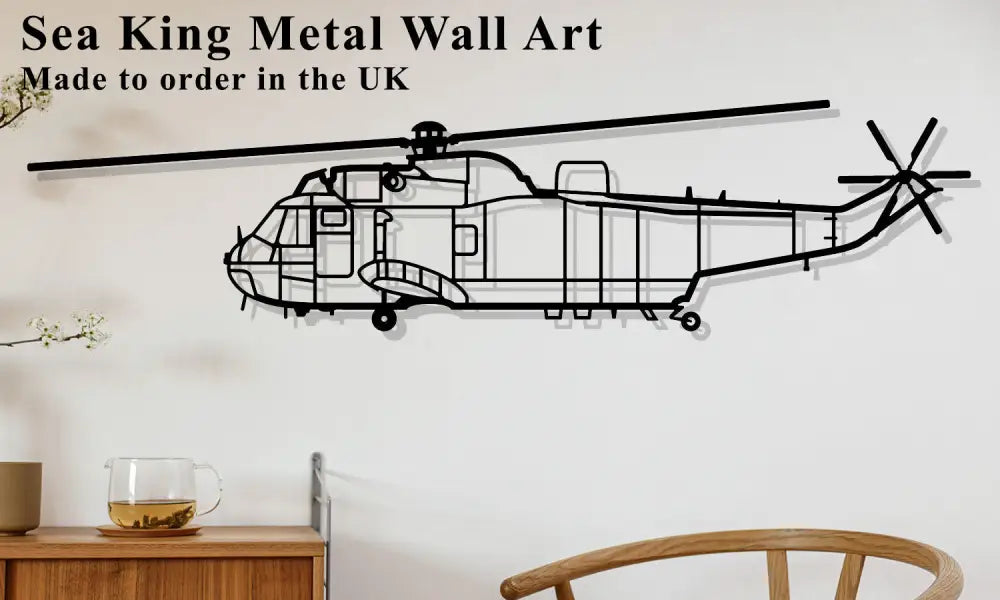 Westland Sea King Helicopter Metal Wall Art Without Roundel Markings Military Wall Art
