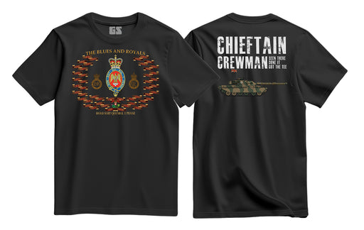 Blues and Royals Battle Hons and Chieftain Crewman Printed T-Shirt