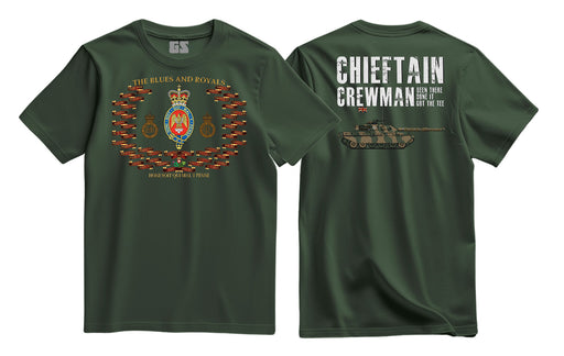 Blues and Royals Battle Hons and Chieftain Crewman Printed T-Shirt