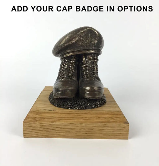 BOOTS AND BERET Cold Cast Bronze Statue (Add a Cap-badge and Engraving) Military Statue