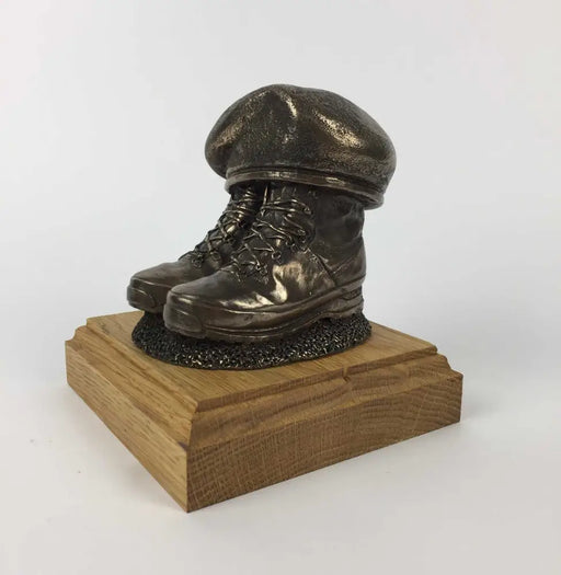 BOOTS AND BERET Cold Cast Bronze Statue (Add a Cap-badge and Engraving) Military Statue