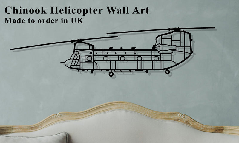 Chinook Helicopter Metal Wall Art