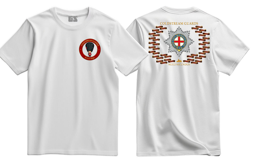 Coldstream Guards on Parade Battle Honours Double side Printed T-Shirt