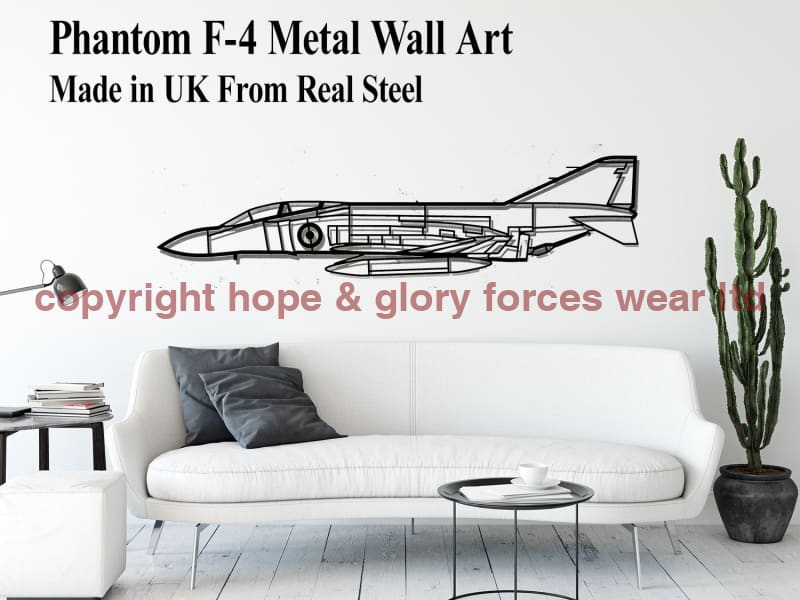 F-4 Phantom Combat Aircraft Metal Wall Art Military