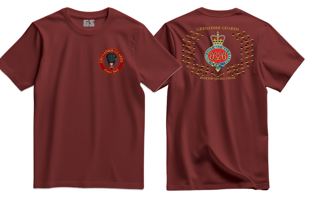 Grenadier Guards on Parade Battle Honours Double side Printed T-Shirt