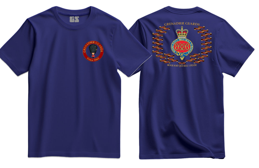 Grenadier Guards on Parade Battle Honours Double side Printed T-Shirt