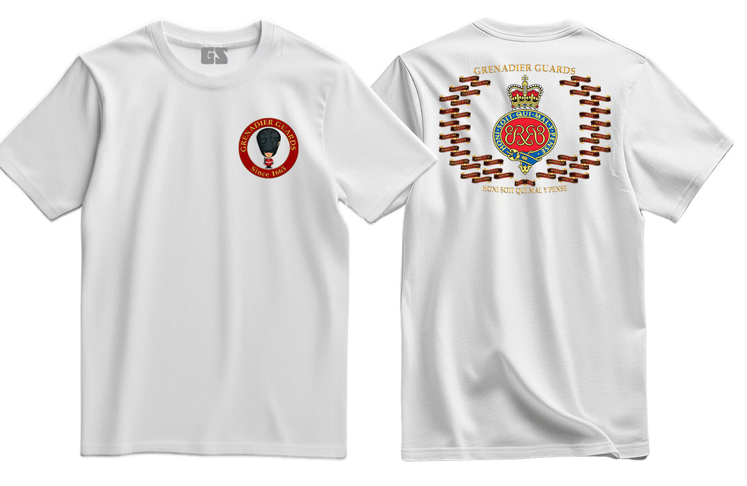 Grenadier Guards on Parade Battle Honours Double side Printed T-Shirt