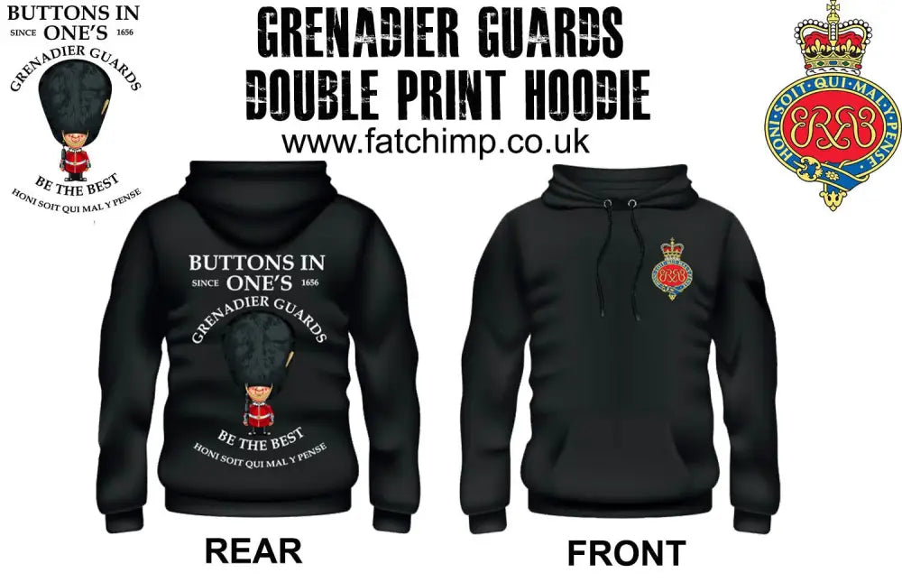 GRENADIER GUARDS Buttons In One's Double Side Printed Hoodie