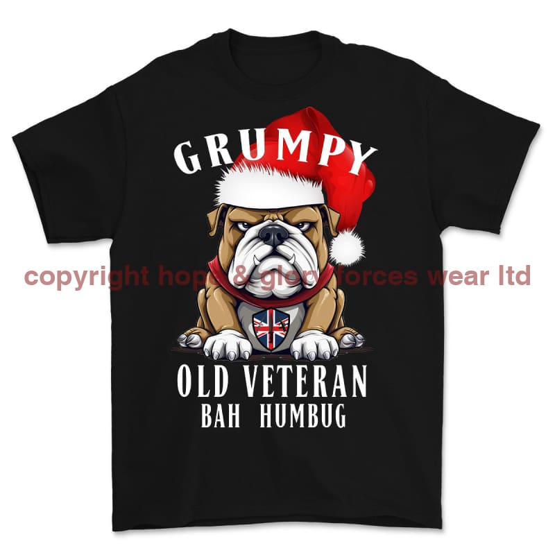 Grumpy Old British Veteran Christmas Printed T-Shirt