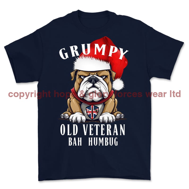 Grumpy Old British Veteran Christmas Printed T-Shirt