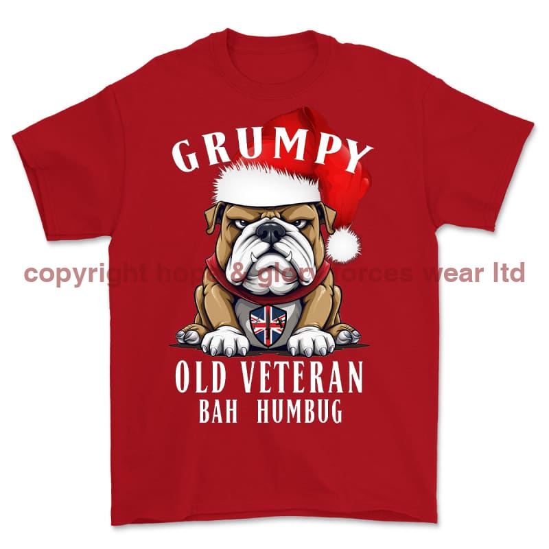 Grumpy Old British Veteran Christmas Printed T-Shirt