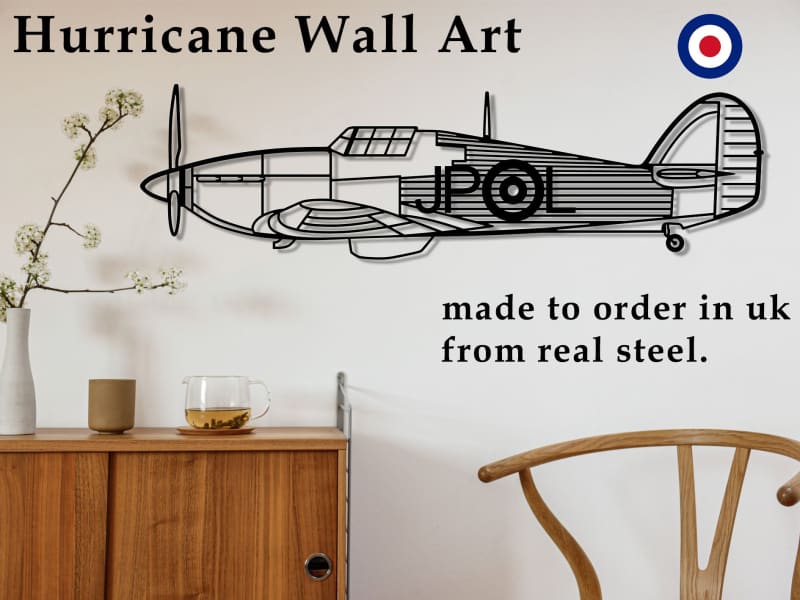 Hurricane Fighter Plane Metal Wall Art