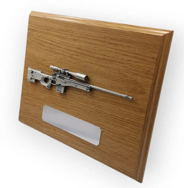 L115A3 SNIPER RIFLE and CAP BADGE Large Wooden Military Plaque
