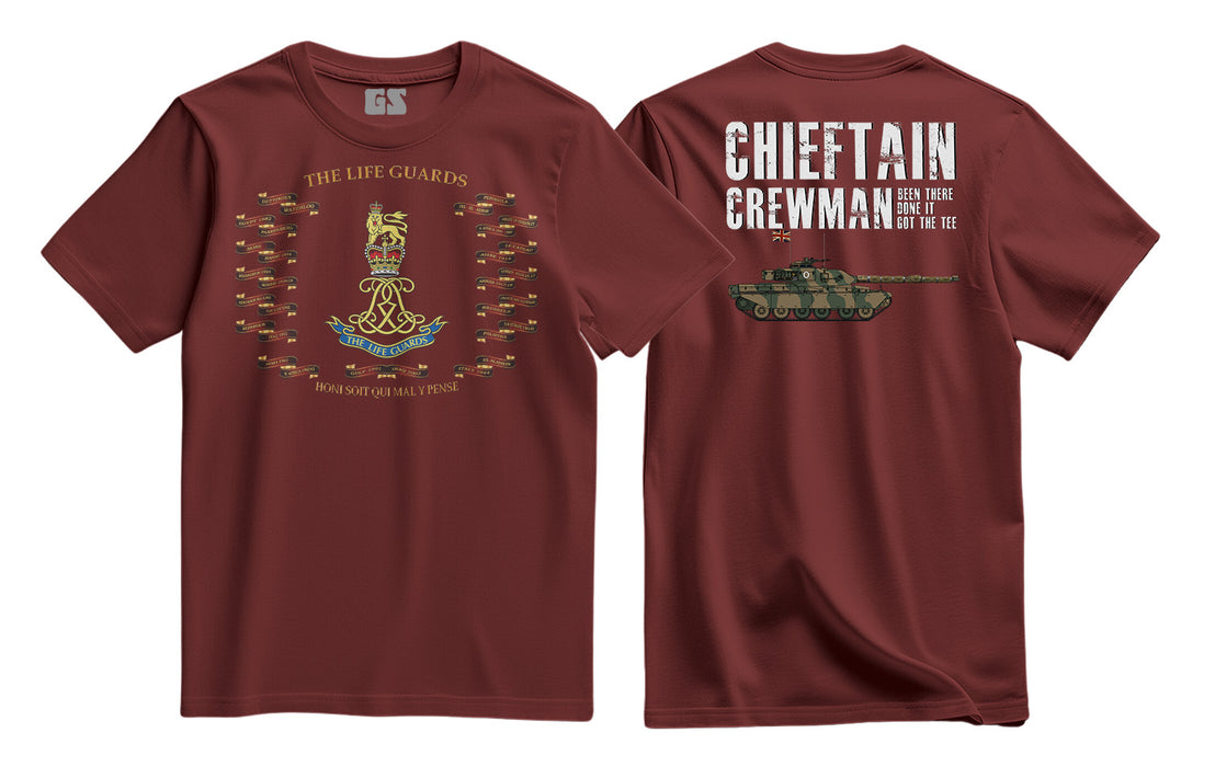 Life Guards Battle Hons and Chieftain Crewman Printed T-Shirt