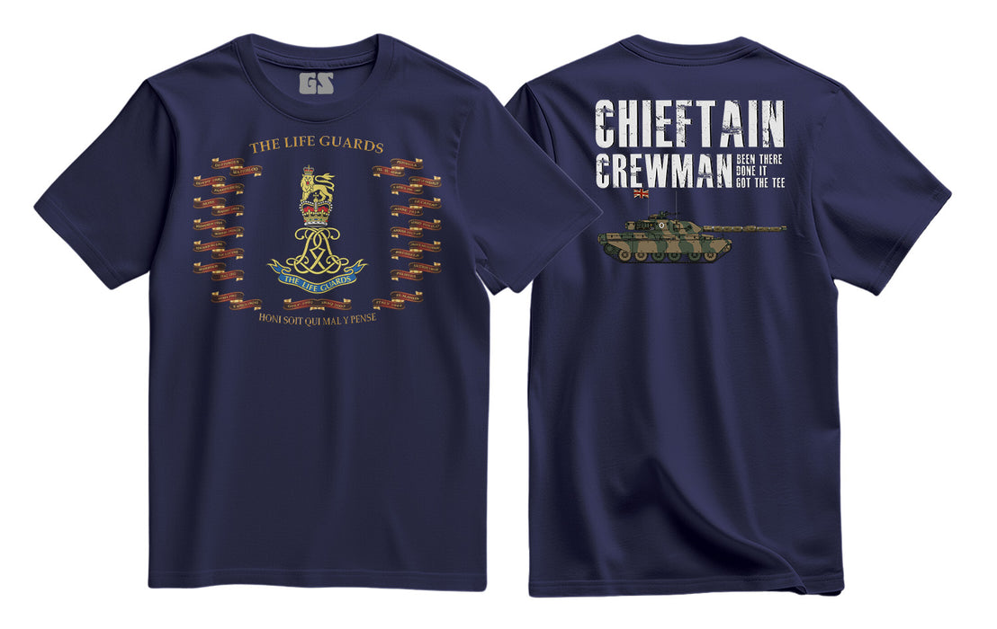 Life Guards Battle Hons and Chieftain Crewman Printed T-Shirt