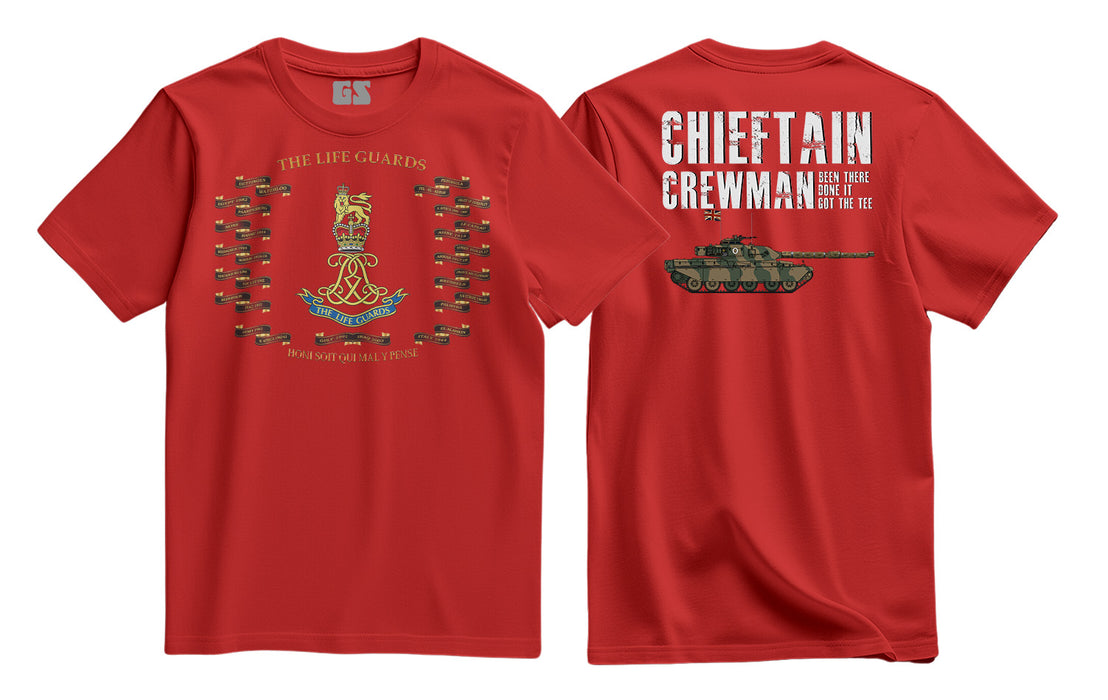 Life Guards Battle Hons and Chieftain Crewman Printed T-Shirt