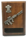 LIGHT SUPPORT WEAPON and CAP BADGE Walnut Military Plaque