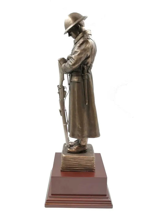 The Lone WW1 TOMMY Cold Cast Bronze Sculpture With Pewter Rifle