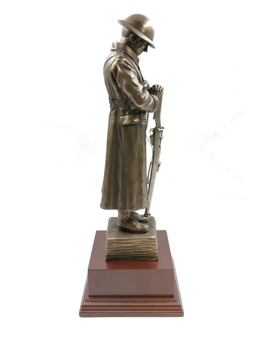 The Lone WW1 TOMMY Cold Cast Bronze Sculpture With Pewter Rifle