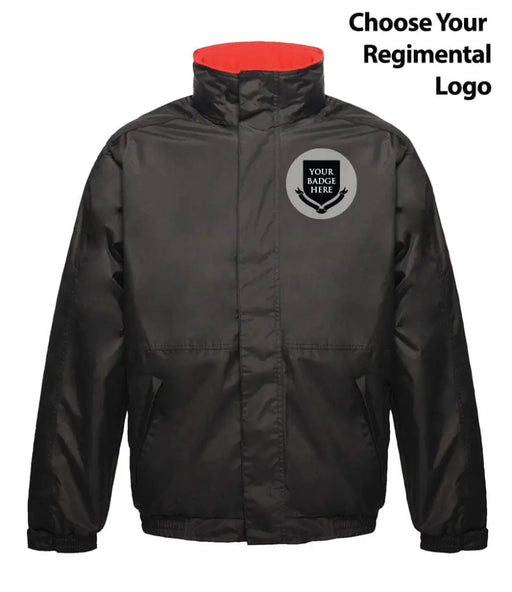Regimental Regatta Waterproof Insulated Jacket - Choose Your Logo XS - 35/36 Inch Chest / Black/Red Waterproof Jacket