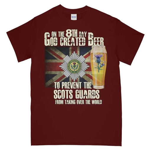 Scots Guards On The 8Th Day Printed T-Shirt Small 34/36’ / Maroon