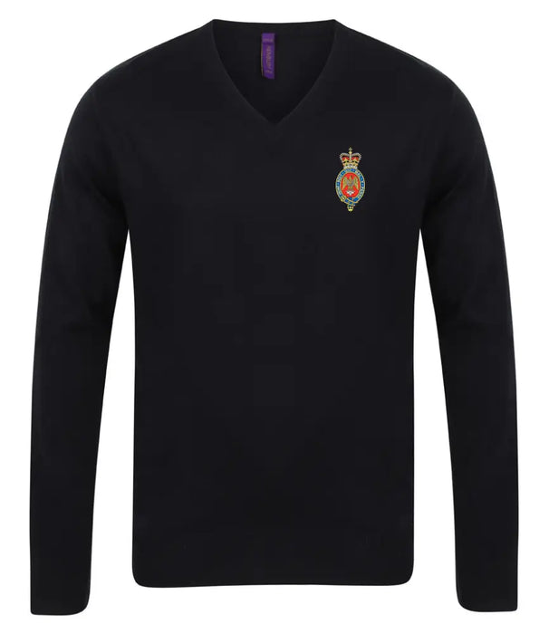 V Neck Sweater - The Blues And Royals Lightweight V Neck Sweater