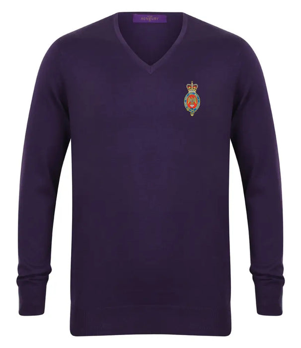 V Neck Sweater - The Blues And Royals Lightweight V Neck Sweater