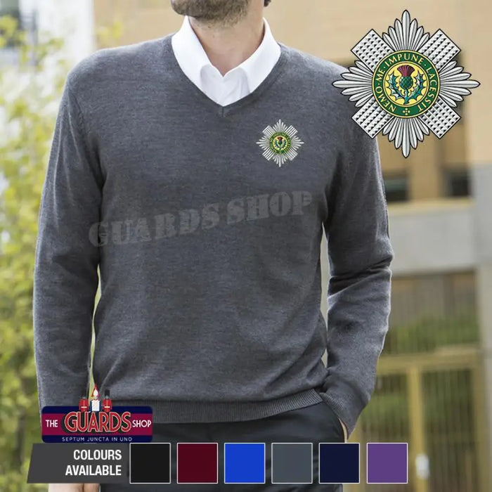 V Neck Sweater - The Scots Guards Lightweight V Neck Sweater