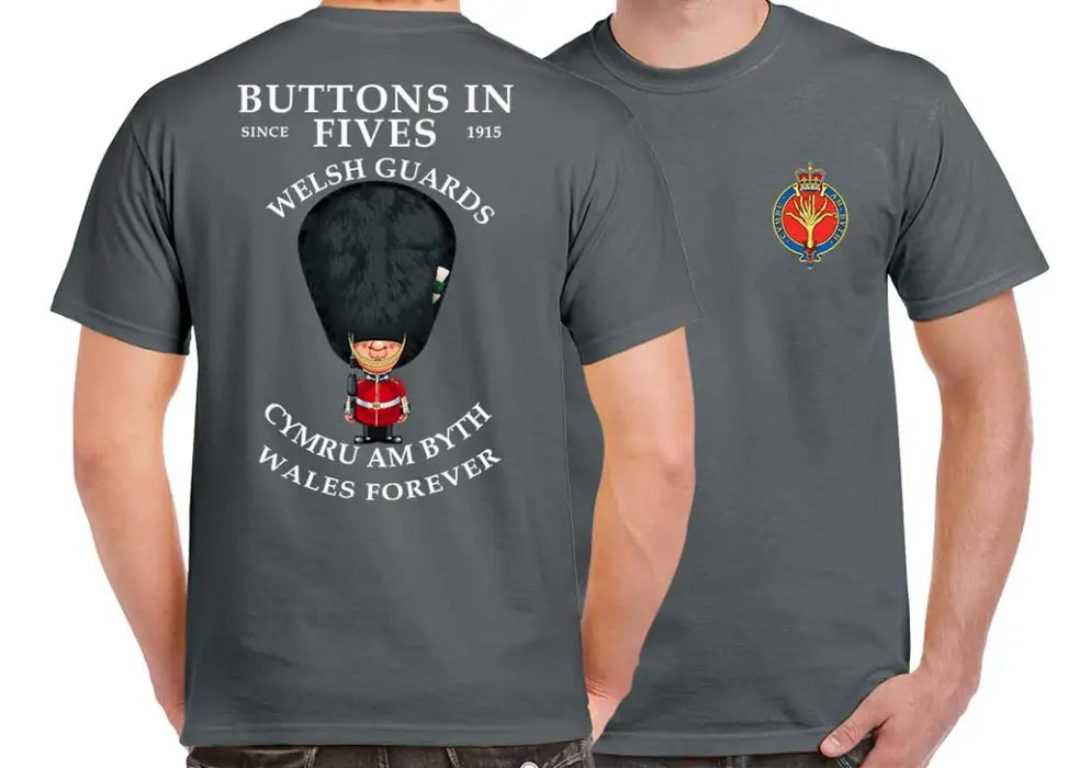 WELSH GUARDS BUTTONS IN FIVE'S DOUBLE PRINT T-Shirt