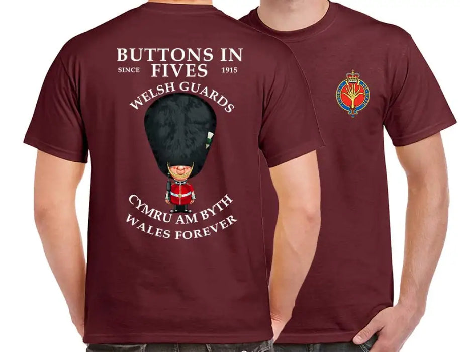 WELSH GUARDS BUTTONS IN FIVE'S DOUBLE PRINT T-Shirt
