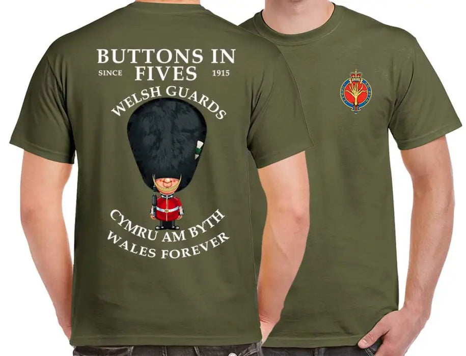 WELSH GUARDS BUTTONS IN FIVE'S DOUBLE PRINT T-Shirt