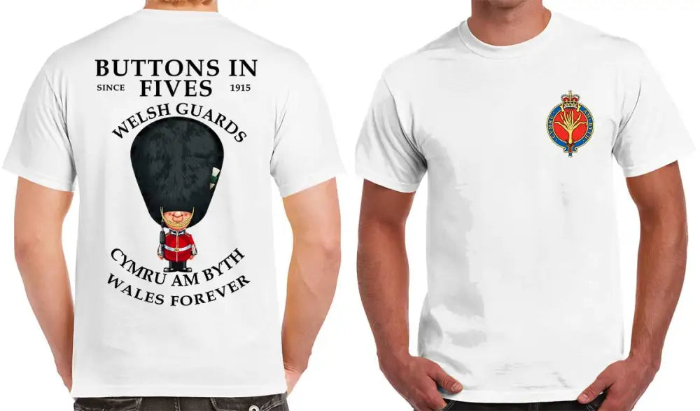 WELSH GUARDS BUTTONS IN FIVE'S DOUBLE PRINT T-Shirt