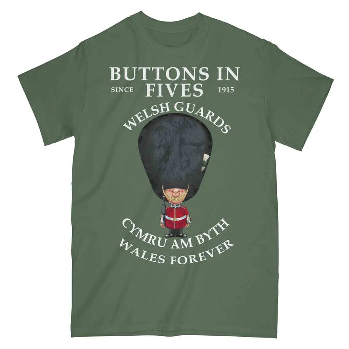 WELSH GUARDS BUTTONS IN FIVES Military Printed T-Shirt